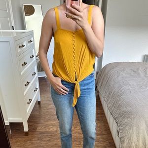 Madewell Button Front Tie Tank. Small.